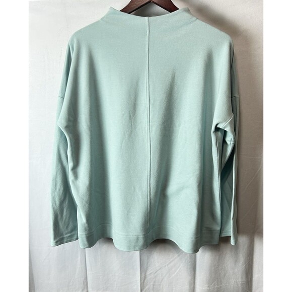 J. Jill Womens L Aqua Long Sleeve Mock Neck Top - Picture 1 of 7